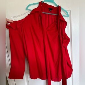 Incredible cold shoulder blouse in RED!